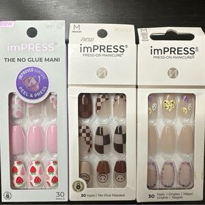 imPRESS Pink and Brown Press-On Nail Set